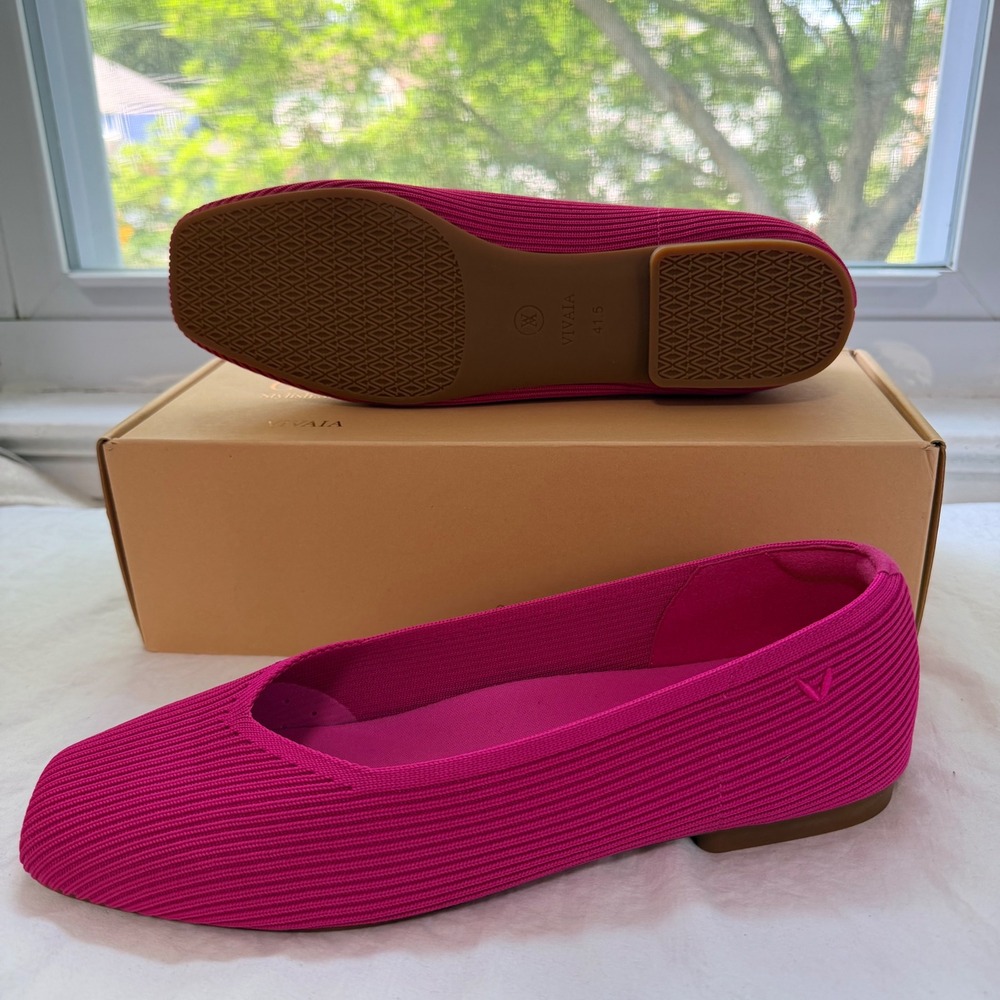 VIVAIA Margot 2.0 Pitaya Pink Knit Ballet Flats - Size EU 41.5 / US 10 / NWT - Picture 5 of 7